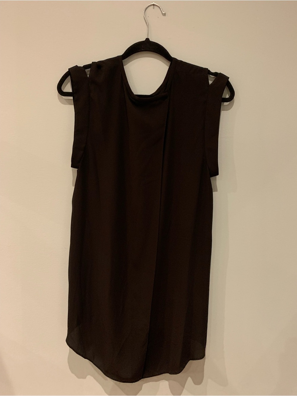 BCBGMaxAzria Black Sleeveless Draped Tunic